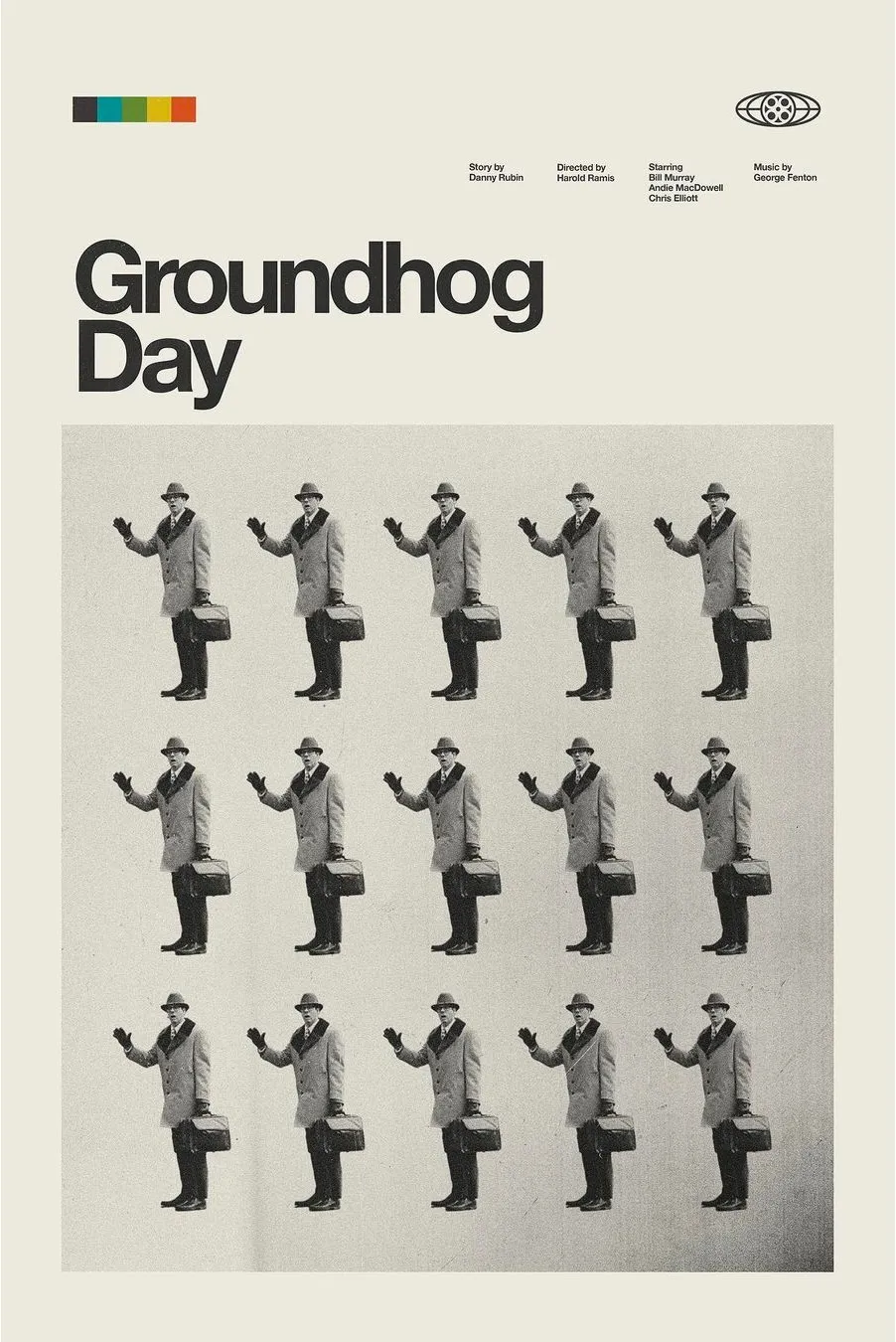 Groundhog Day Retro Modern Movie Poster designed by Patrick Concepcion