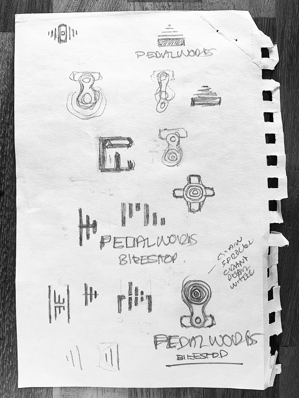 PedalWorks Bike Shop Logo Sketches by The Logo Smith