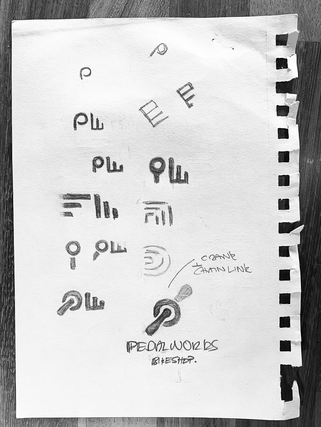 PedalWorks Bike Shop Logo Sketches by The Logo Smith