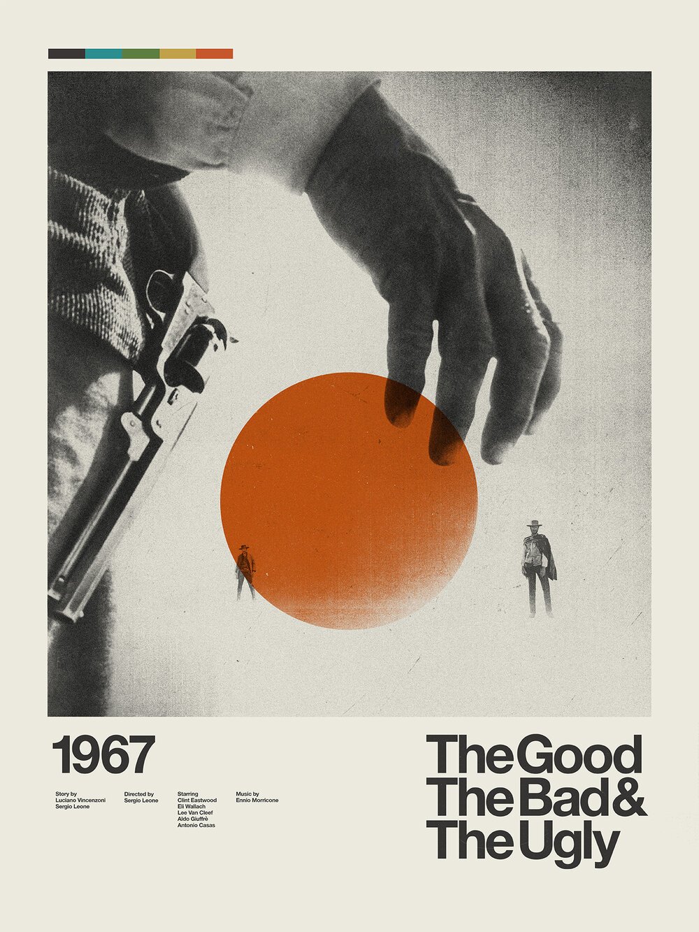 The Good The Bad and The Ugly Retro Modern Movie Poster designed by Patrick Concepcion