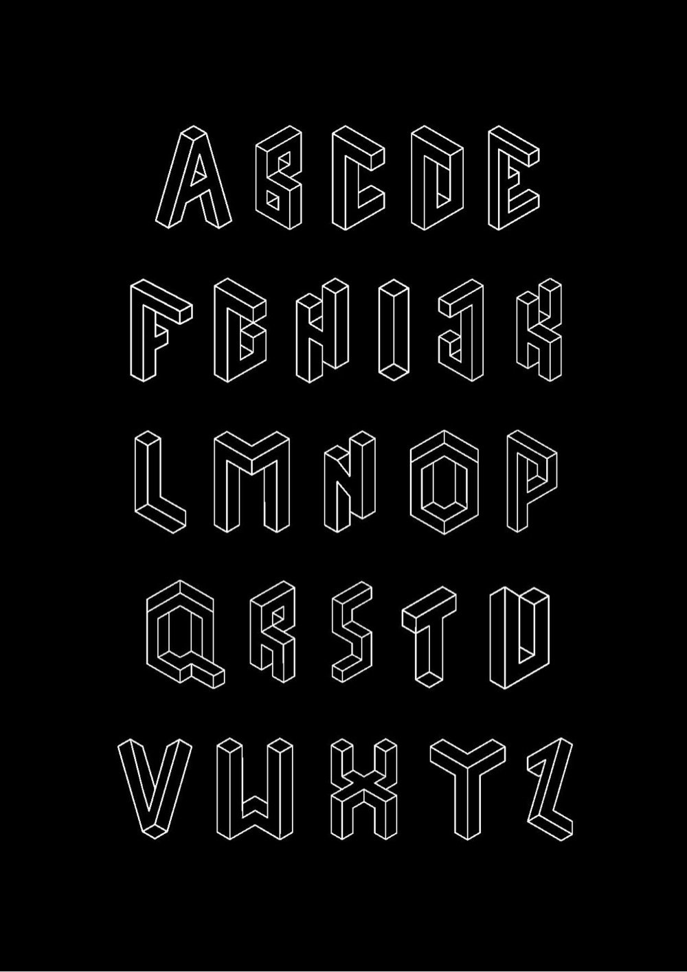 Impossible Type Concept Font Inspired by MC Escher by Fleta Selmani