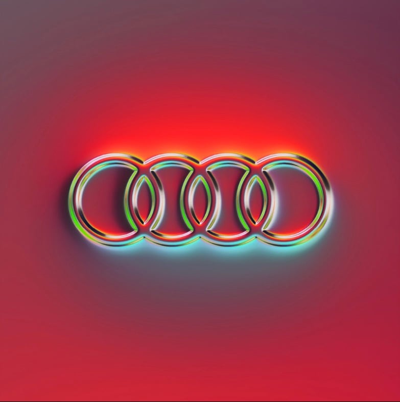 Audi Chrome Logo - Famous Logos in Neon Chrome Designed by Martin Naumann