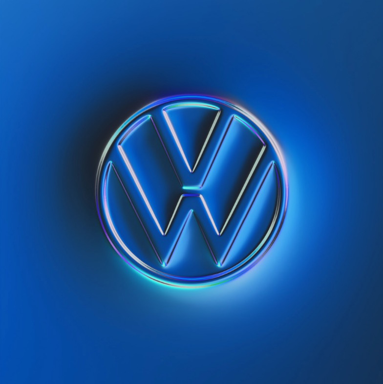 VW Chrome Logo - Famous Logos in Neon Chrome Designed by Martin Naumanna