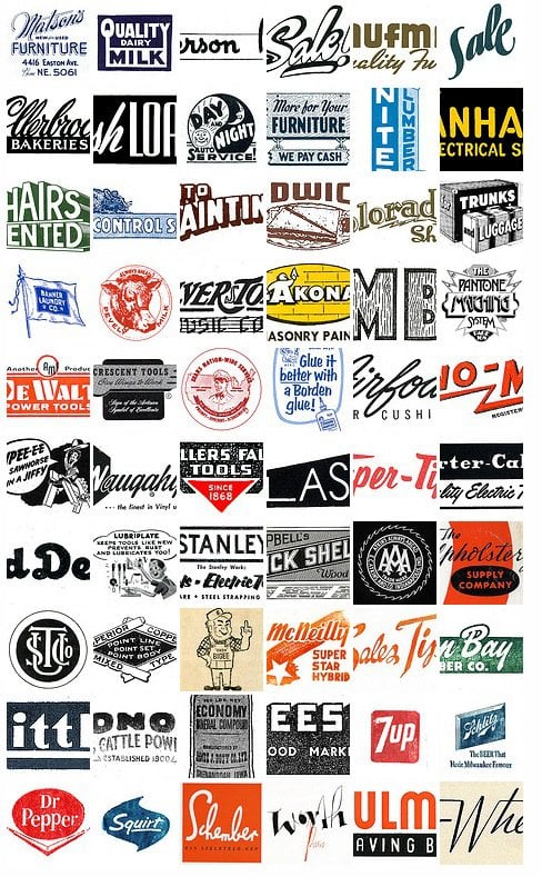 Retro Catalogue & Machinery Logos